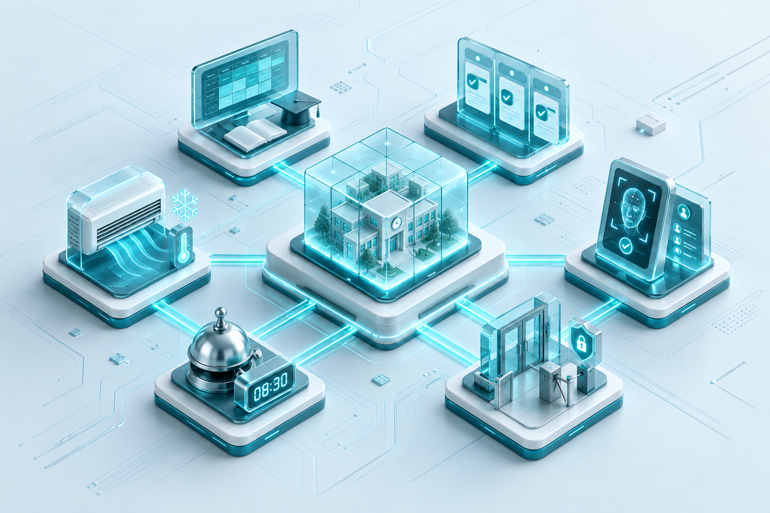 Smart College 3D экожүйесі: оқу үдерісін автоматтандыру, тапсырмалар менеджері, FaceID қатысу жүйесі, ғимарат пен кабинеттерге кіруді бақылау, ақылды қоңырау және Smart Climate